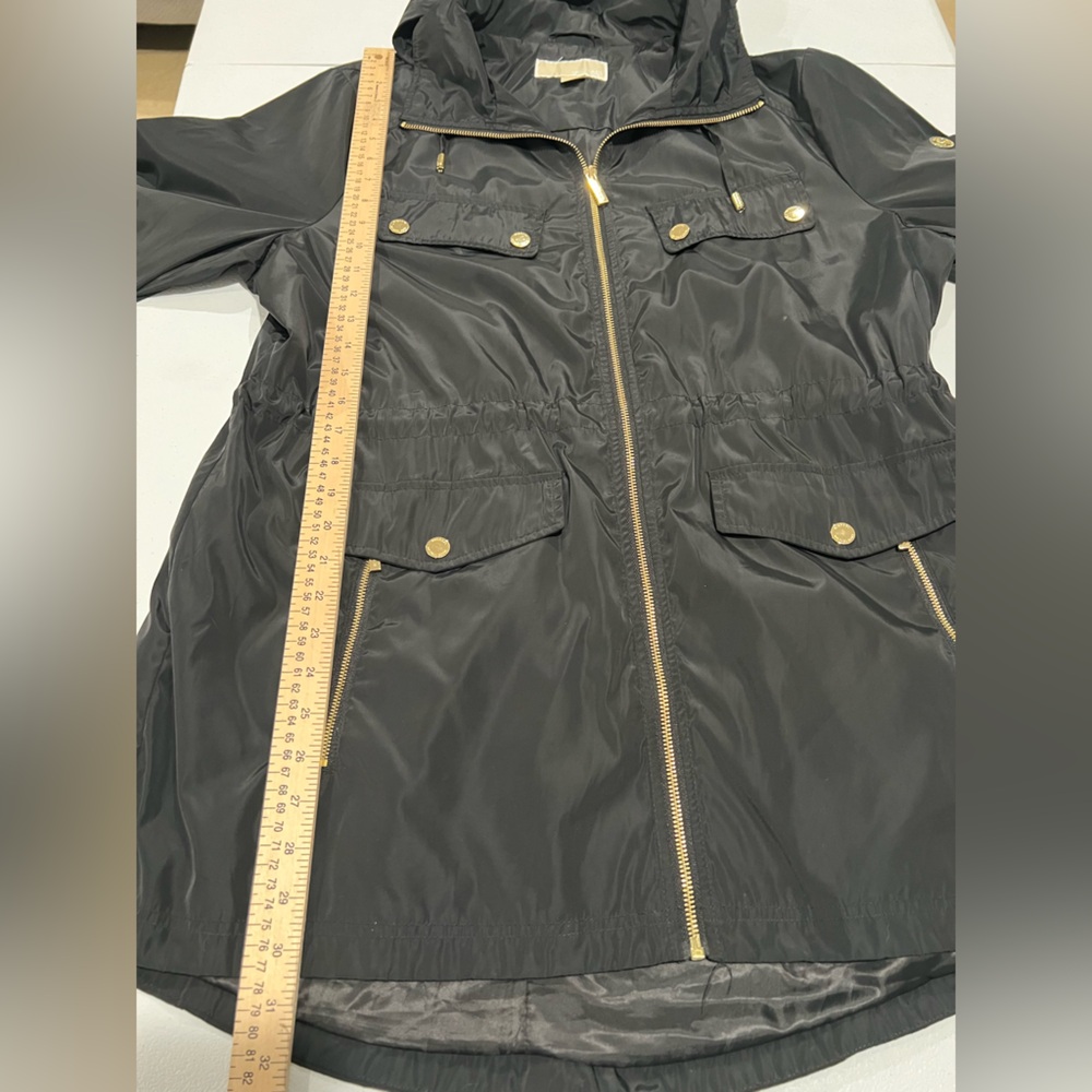 MICHAEL KORS Women's MK Trench Coat with Hood Black Polyester Gold
Logo Size XL - Picture 6 of 9